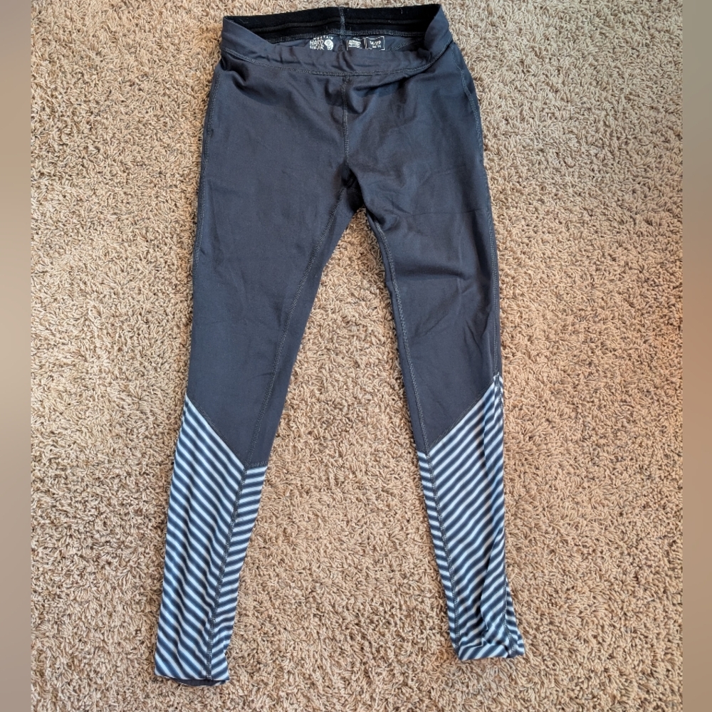 Mountain Hardwear Blue and Gray Striped Leggings
